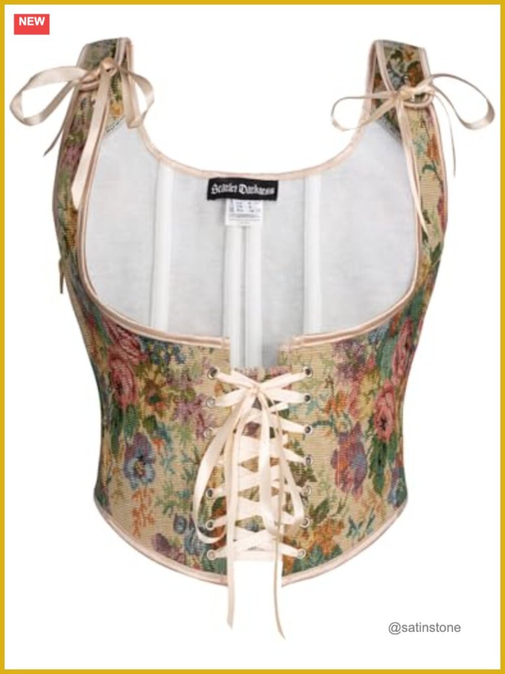 Underbust Corset Top with 11 Plastic Bones, Lace-Up Front & Side Zip